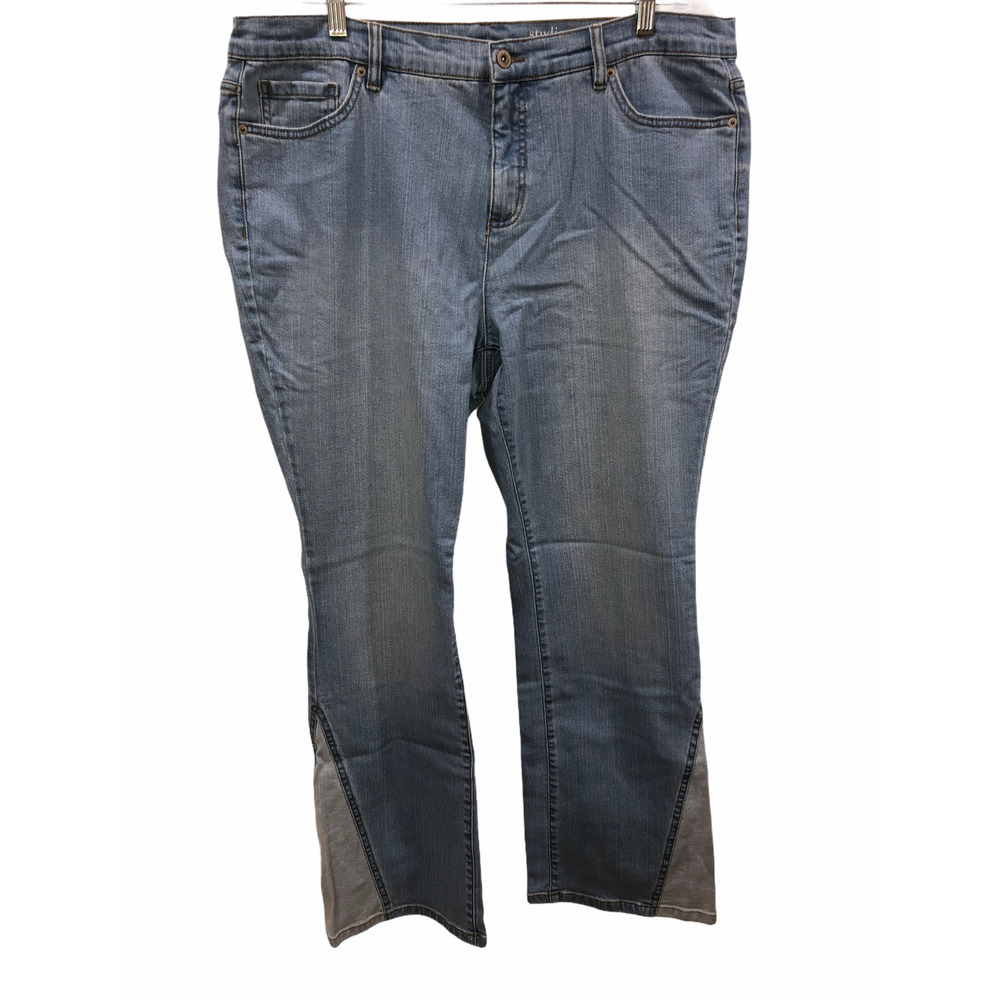 Studio by Denim & Co. Classic Denim Jeans w/ Novelty Detail Light Wash 18W Size